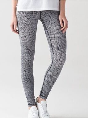 Lululemon Wunder Under Legging III ~ 6 ~ Fall Net White Black